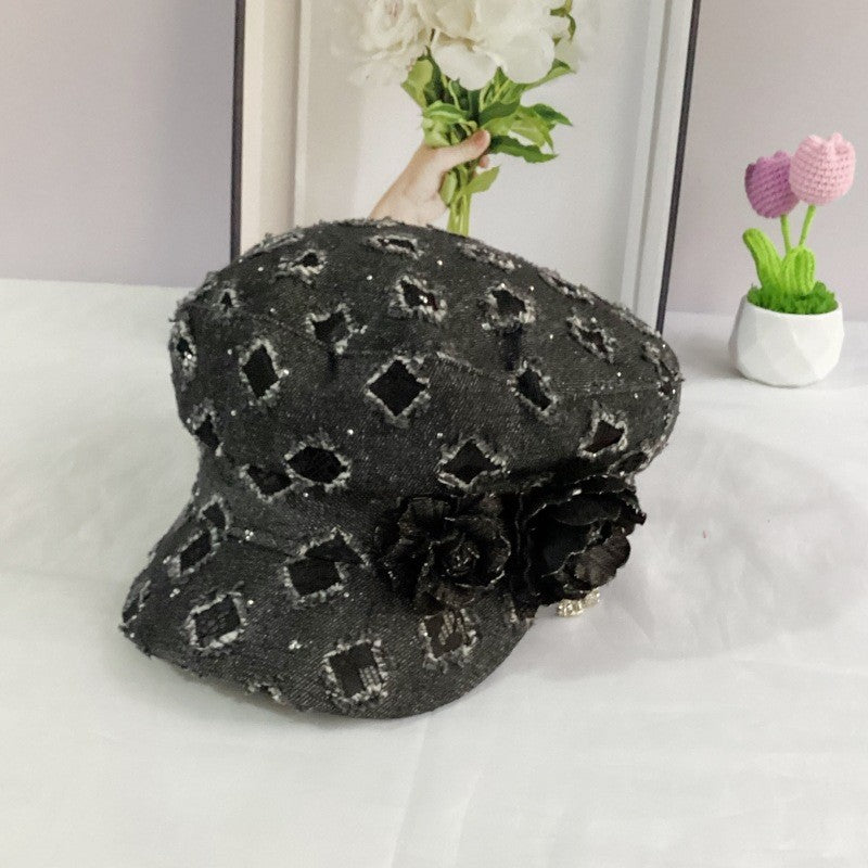 Maren Denim Octagonal Cap