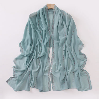 Aurelle Pearl Chiffon Scarf