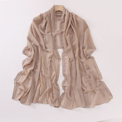 Aurelle Pearl Chiffon Scarf
