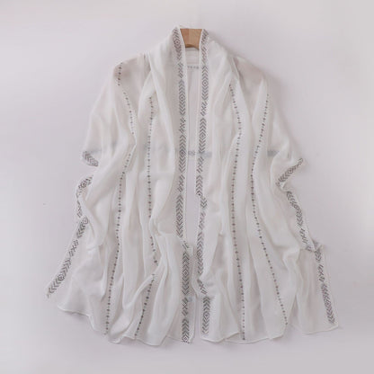 Aurelle Pearl Chiffon Scarf