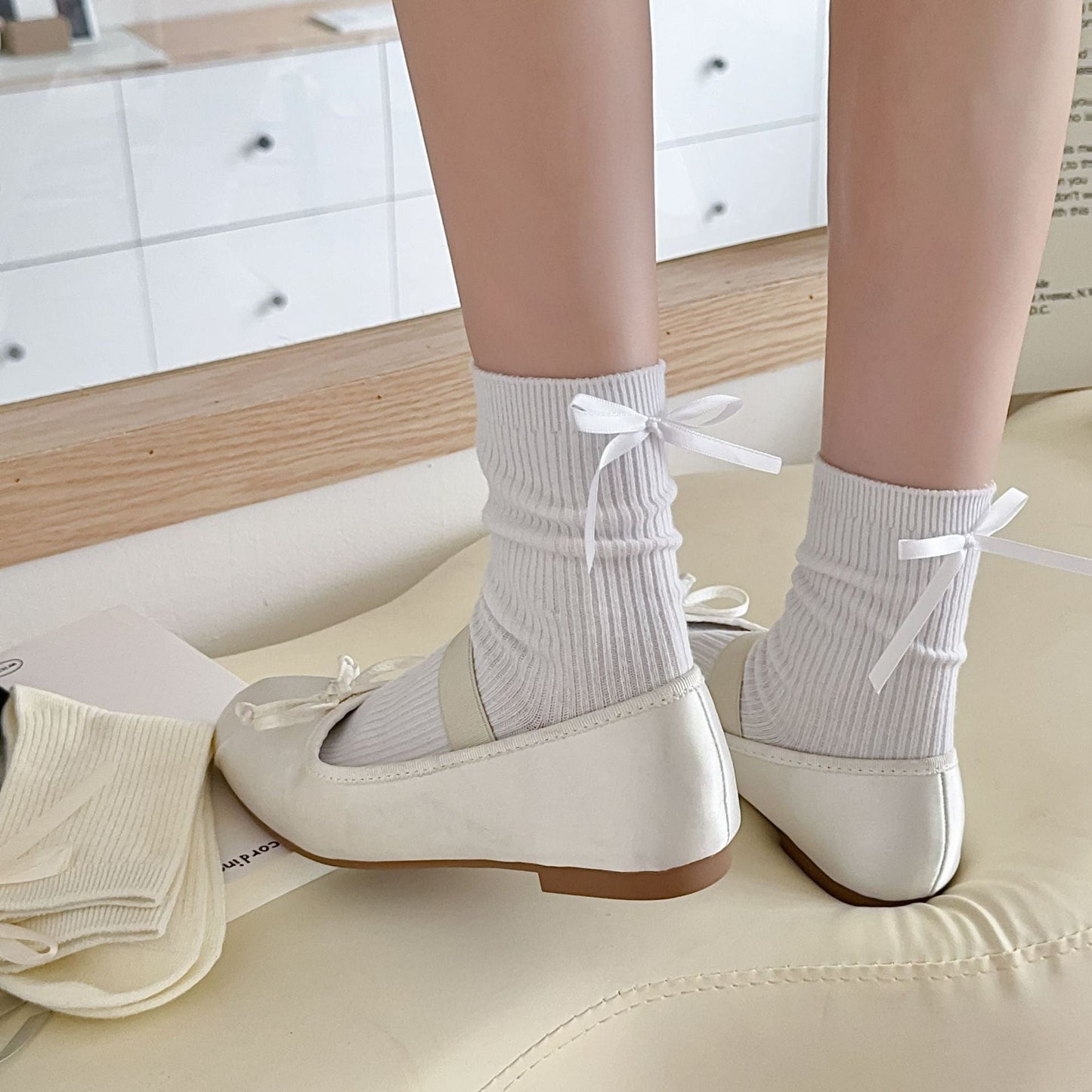 Celestine Cotton Bow Socks