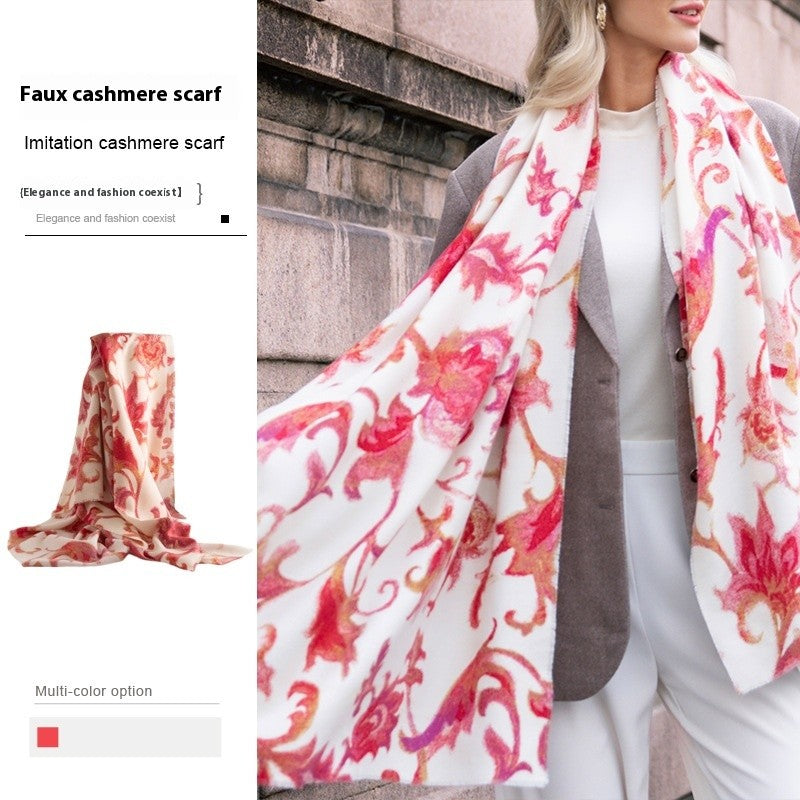 Elowen Printed Cashmere-Feel Scarf