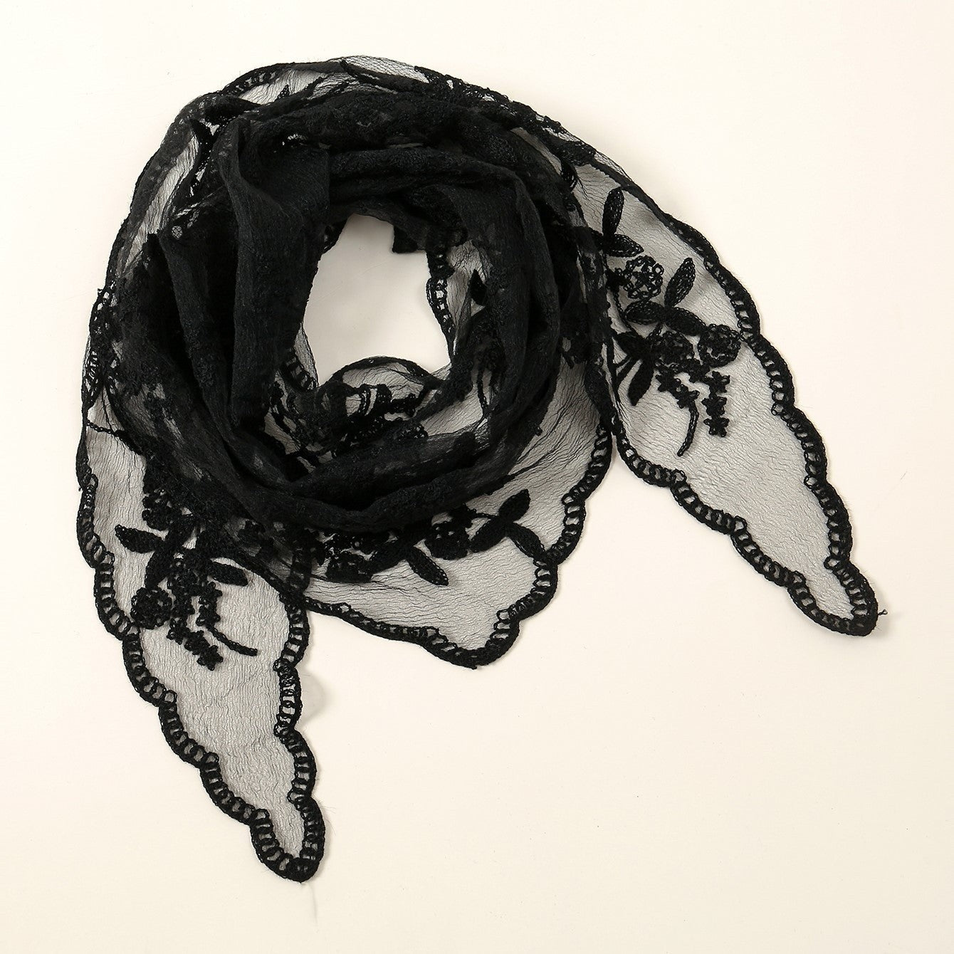 Evelisse Embroidered Shawl Scarf