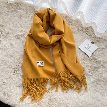 Lyra Tassel Cashmere-Feel Shawl
