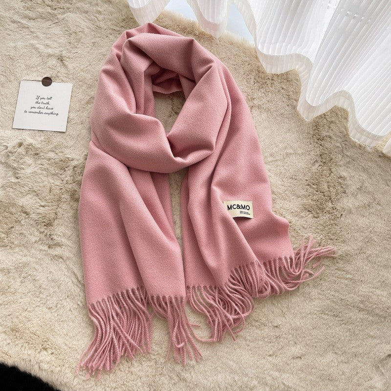 Lyra Tassel Cashmere-Feel Shawl
