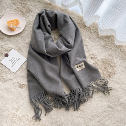 Lyra Tassel Cashmere-Feel Shawl
