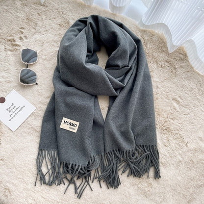 Lyra Tassel Cashmere-Feel Shawl