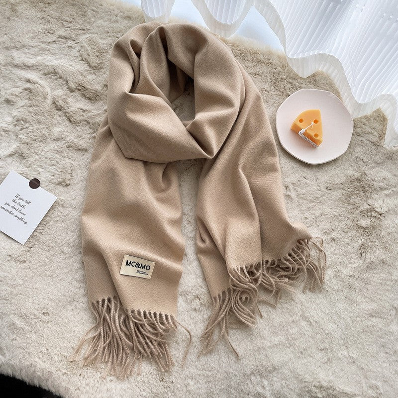 Lyra Tassel Cashmere-Feel Shawl