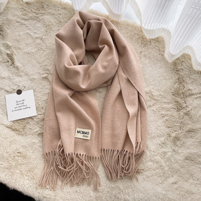 Lyra Tassel Cashmere-Feel Shawl