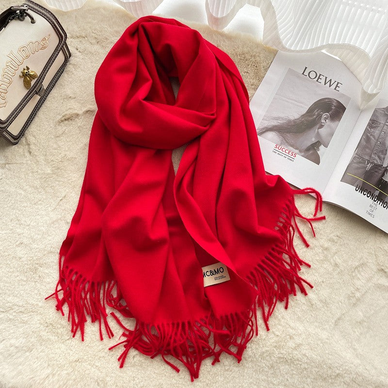 Lyra Tassel Cashmere-Feel Shawl