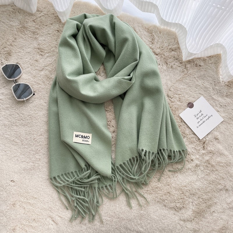 Lyra Tassel Cashmere-Feel Shawl
