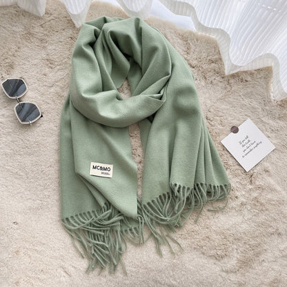 Lyra Tassel Cashmere-Feel Shawl