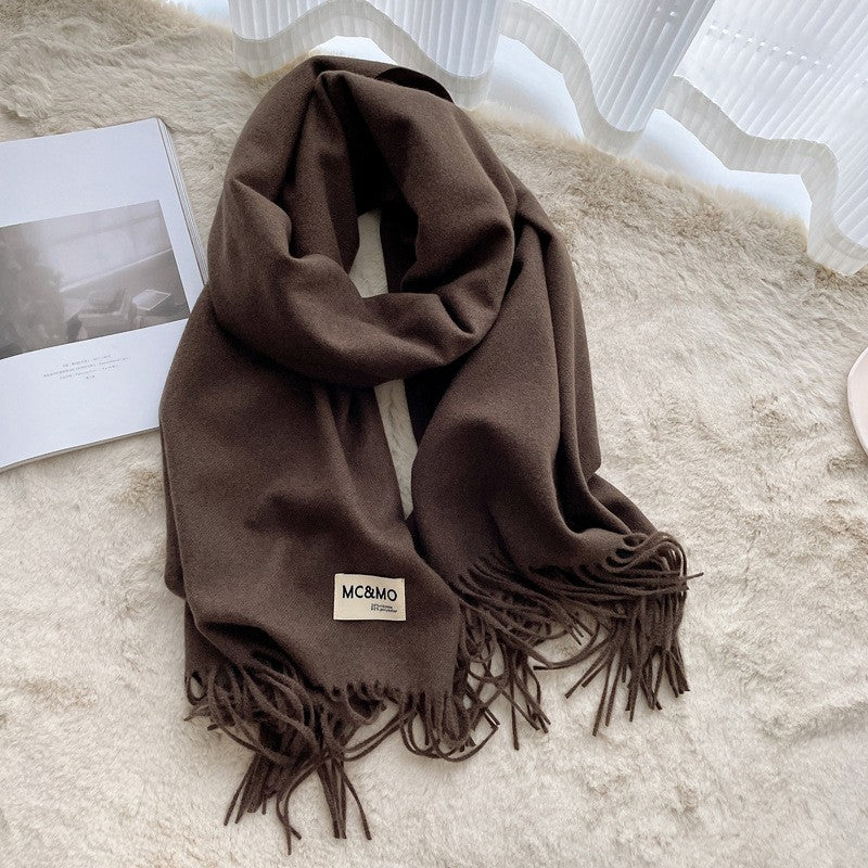Lyra Tassel Cashmere-Feel Shawl