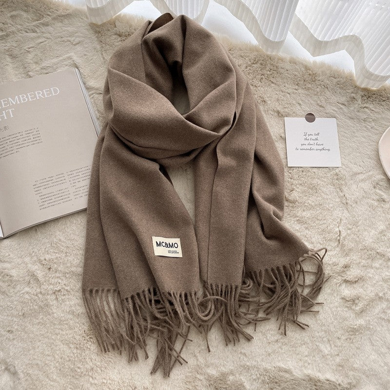 Lyra Tassel Cashmere-Feel Shawl