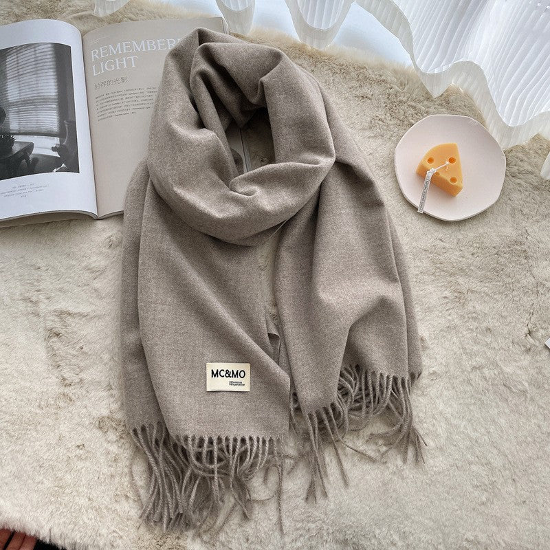 Lyra Tassel Cashmere-Feel Shawl