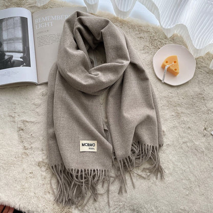 Lyra Tassel Cashmere-Feel Shawl