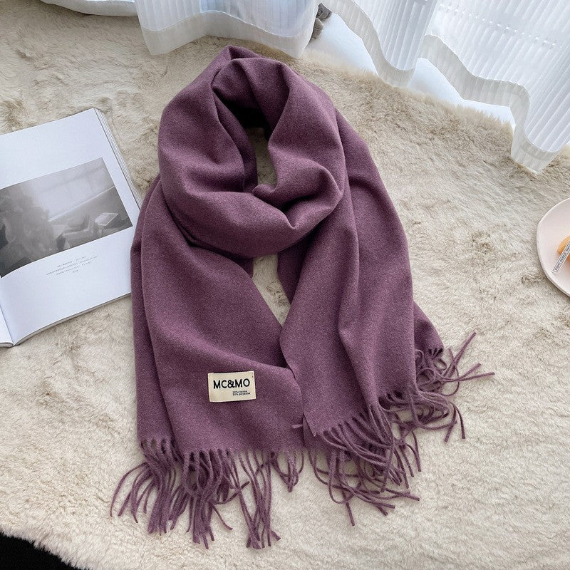 Lyra Tassel Cashmere-Feel Shawl