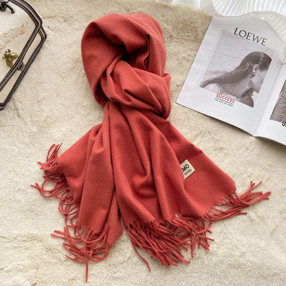 Lyra Tassel Cashmere-Feel Shawl