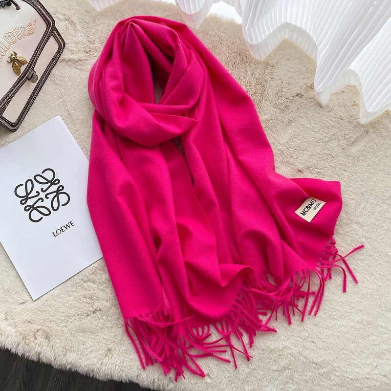 Lyra Tassel Cashmere-Feel Shawl