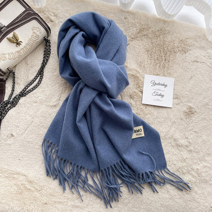 Lyra Tassel Cashmere-Feel Shawl