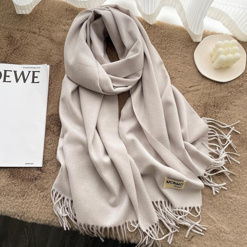 Lyra Tassel Cashmere-Feel Shawl