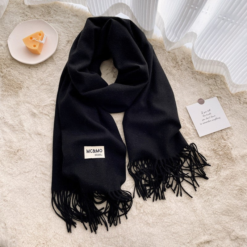 Lyra Tassel Cashmere-Feel Shawl