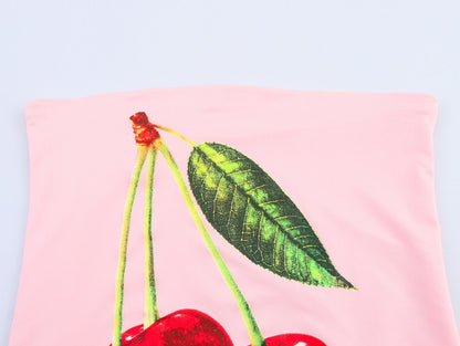 Maribel Cherry Bandeau Top