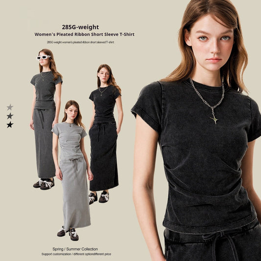 Mirelle Pleated Waist Slim Tee